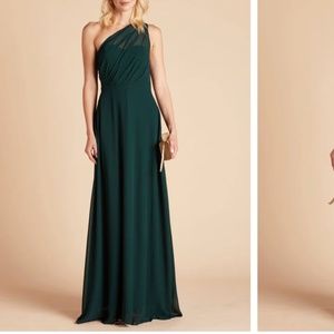 Emerald green birdy grey bridesmaids dress